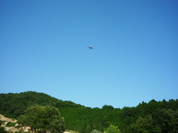 野池から飛行機